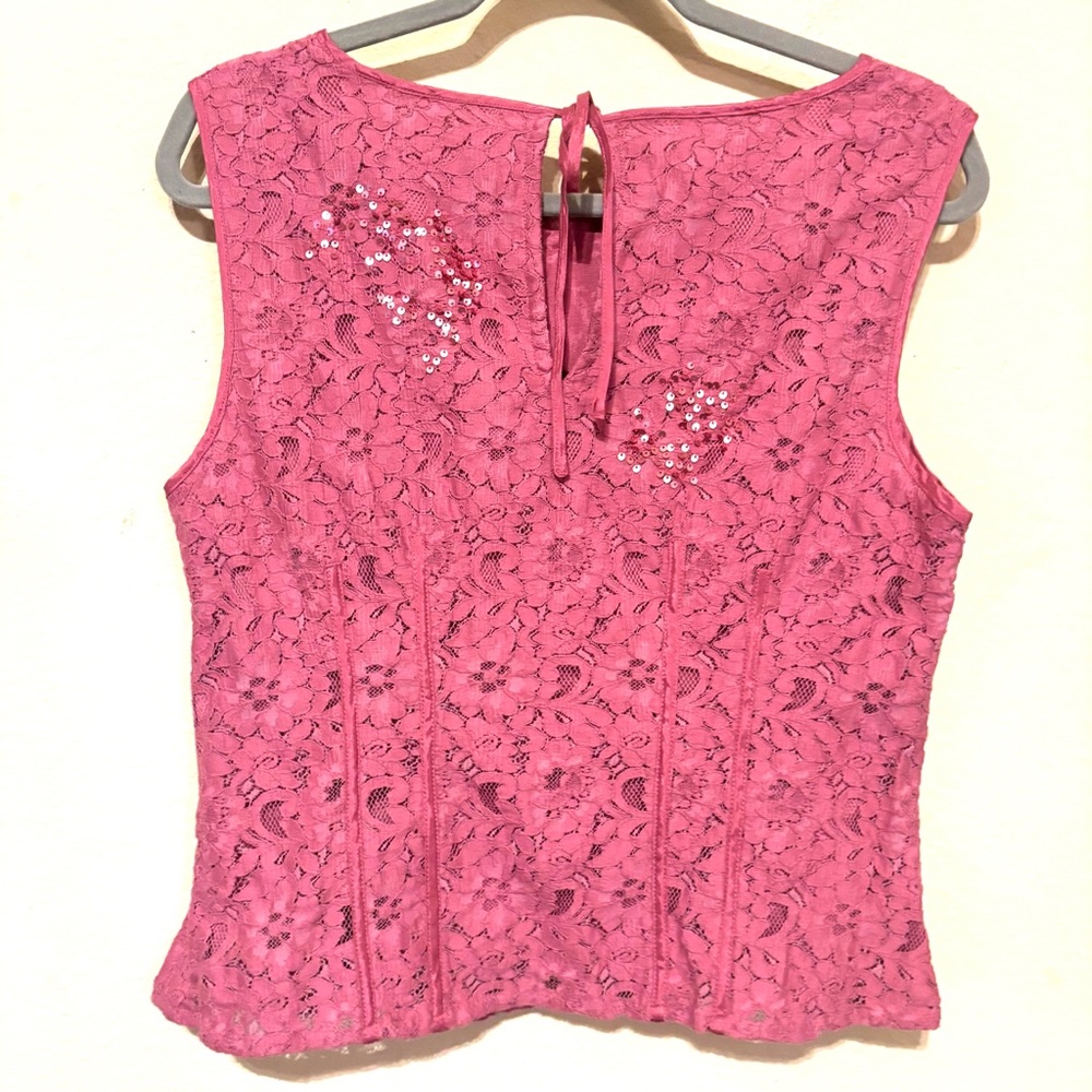 Anthropologie Dusty Rose Soraya Sequined Blouse Sz 10 - Picture 7 of 12